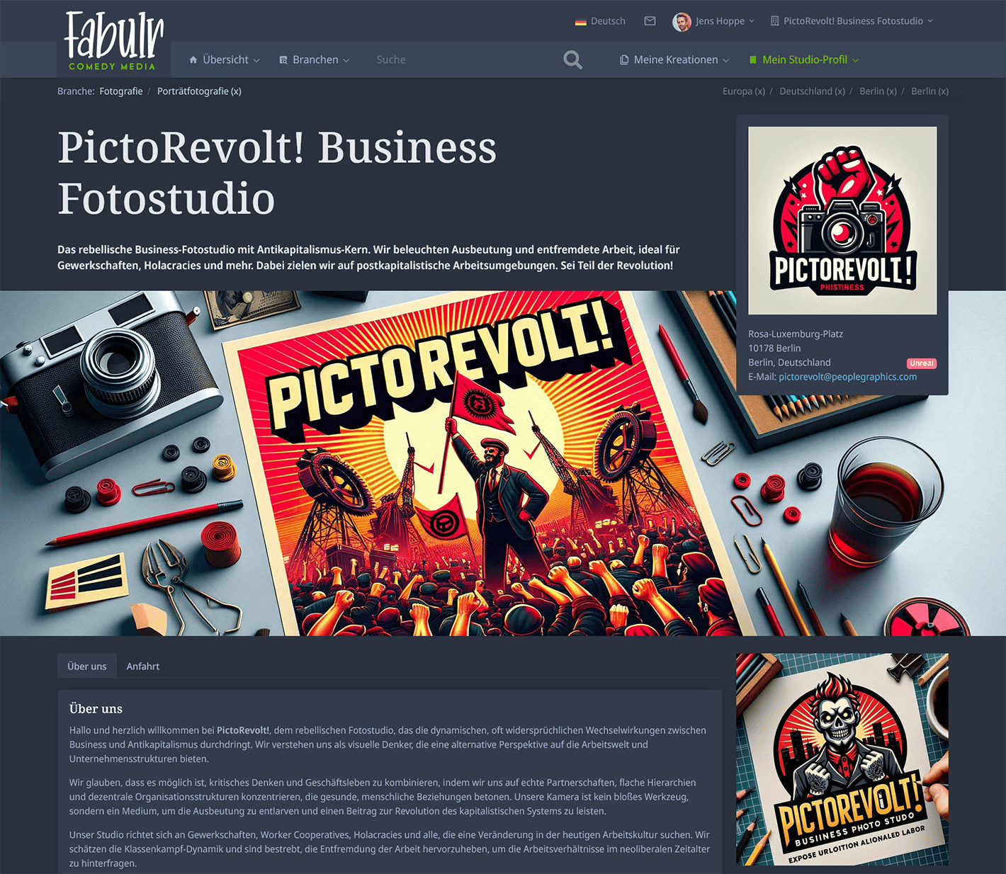 Umfangreiches Studioprofil mit allen via Studioprofil-Verwaltung bereitgestellten Daten - image