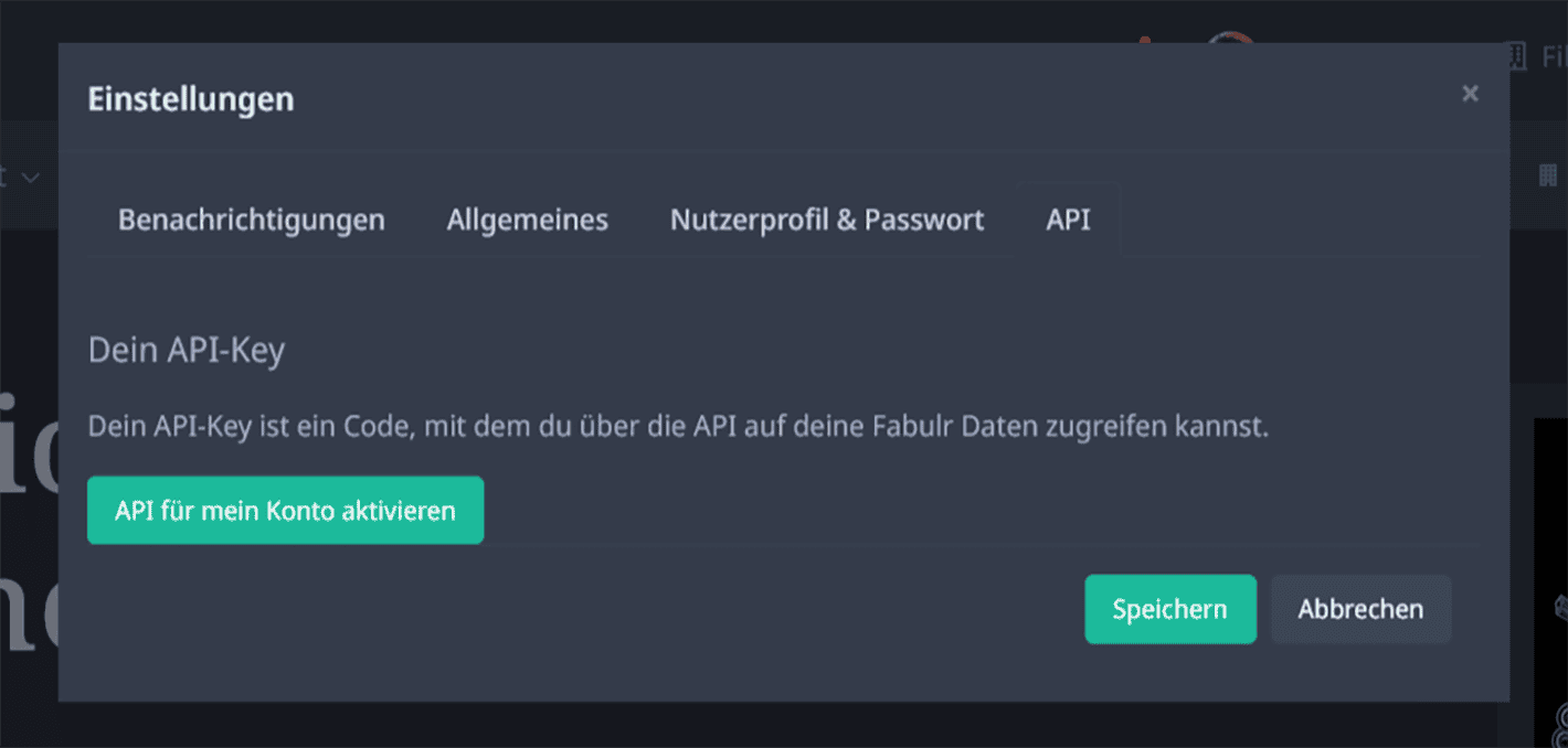 API-Key für den API-Zugriff generieren  - image